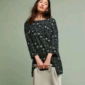 Anthropologie Field Flower sarina floral tunic sweater size x small